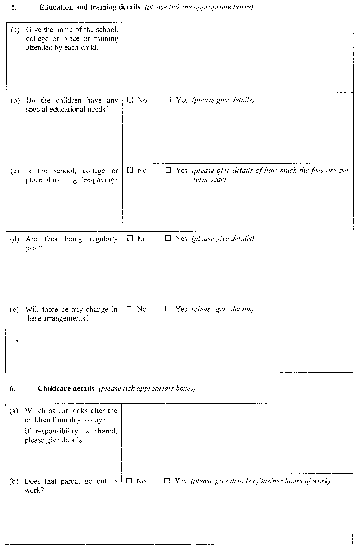 Form 5 - continued