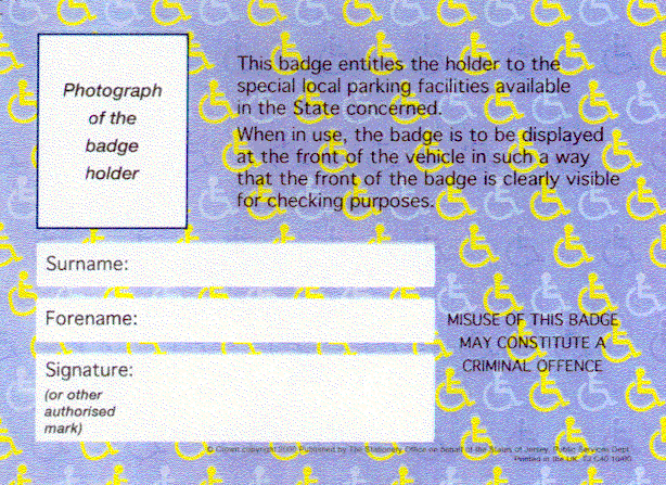 Form of disabled person