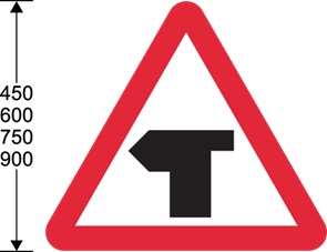 Red triangle with black lines