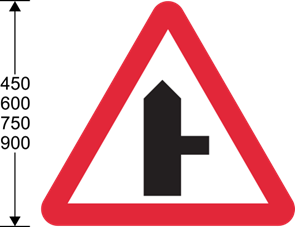 Red triangle with black lines