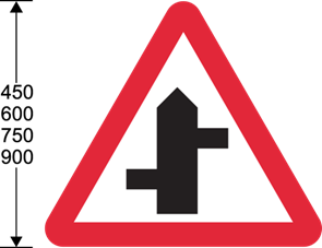 Red triangle with black lines