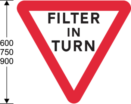 Red triangle with 