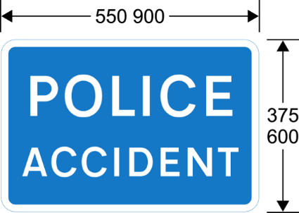 A blue sign with white text  Description automatically generated